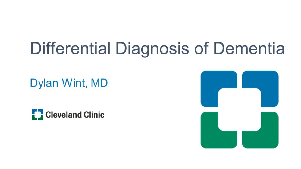 Differential Diagnosis of Dementia